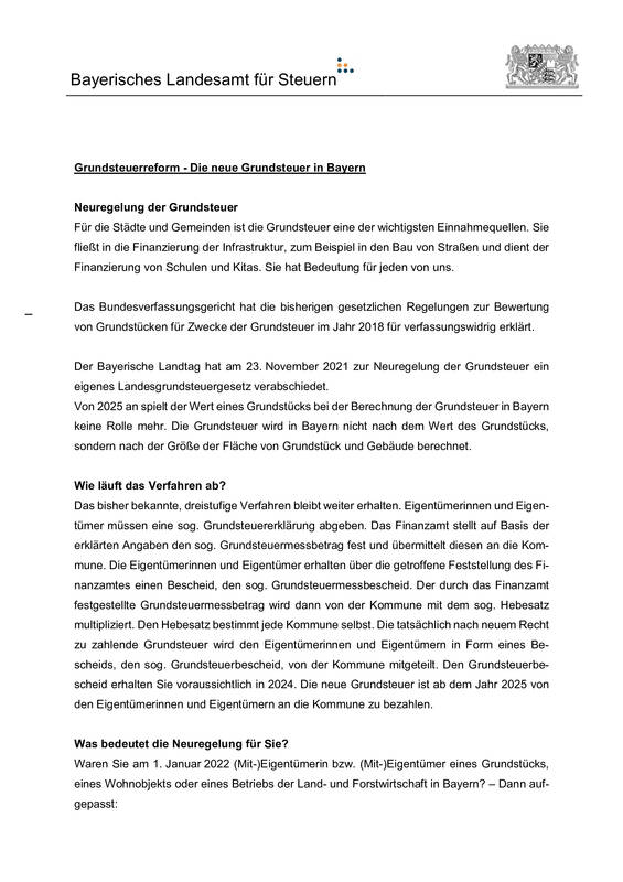 Grundsteuerreform Seite 1